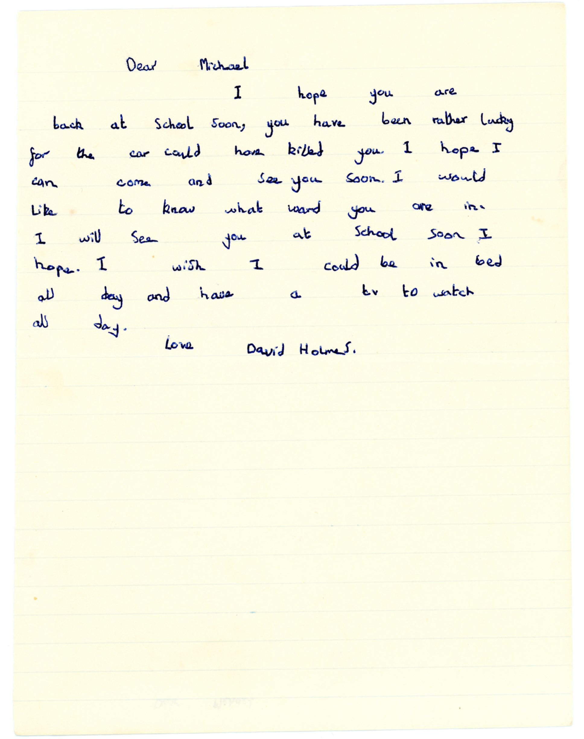 David Holmes' original letter