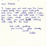 Simon Rutter's original letter